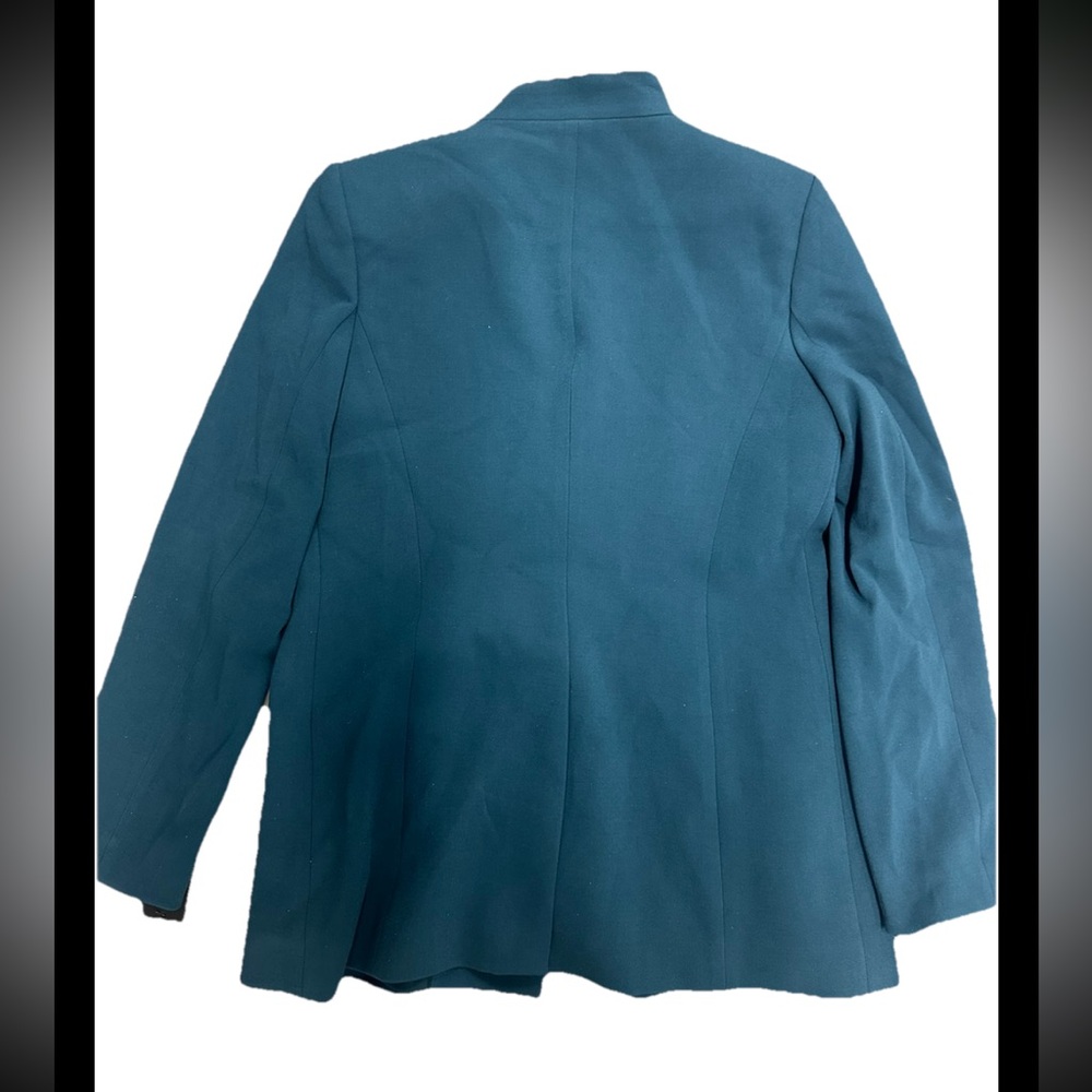 NWT Donna Karan Teal Women's Blazer Jacket with Gold Buttons - Picture 2 of 4